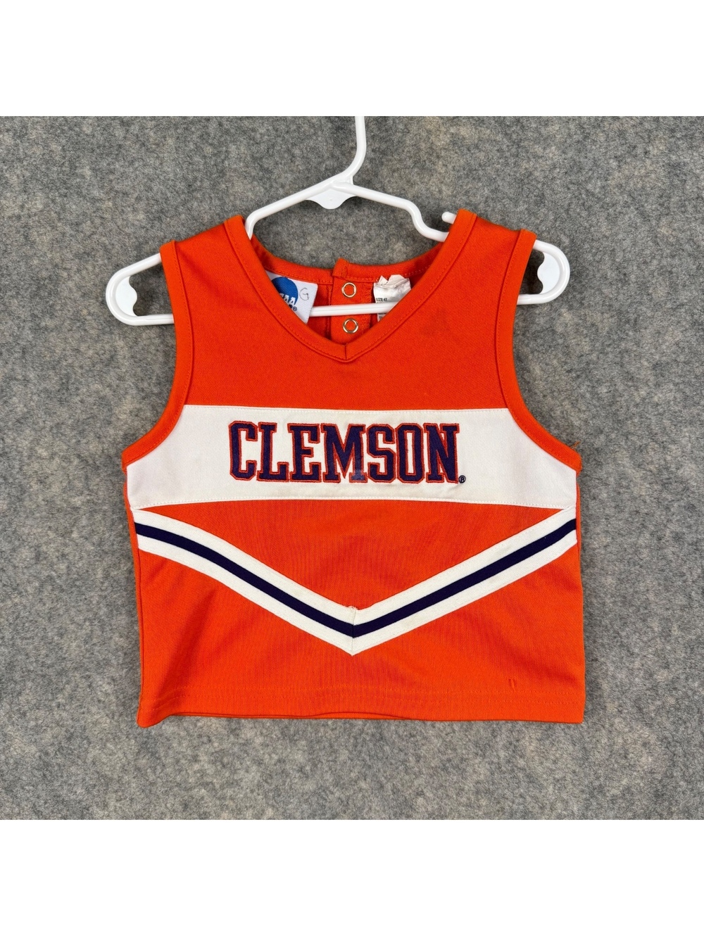 Clemson Tigers Toddler Cheerleader Top Shirt Orange White Purple Girl’s 4T 194